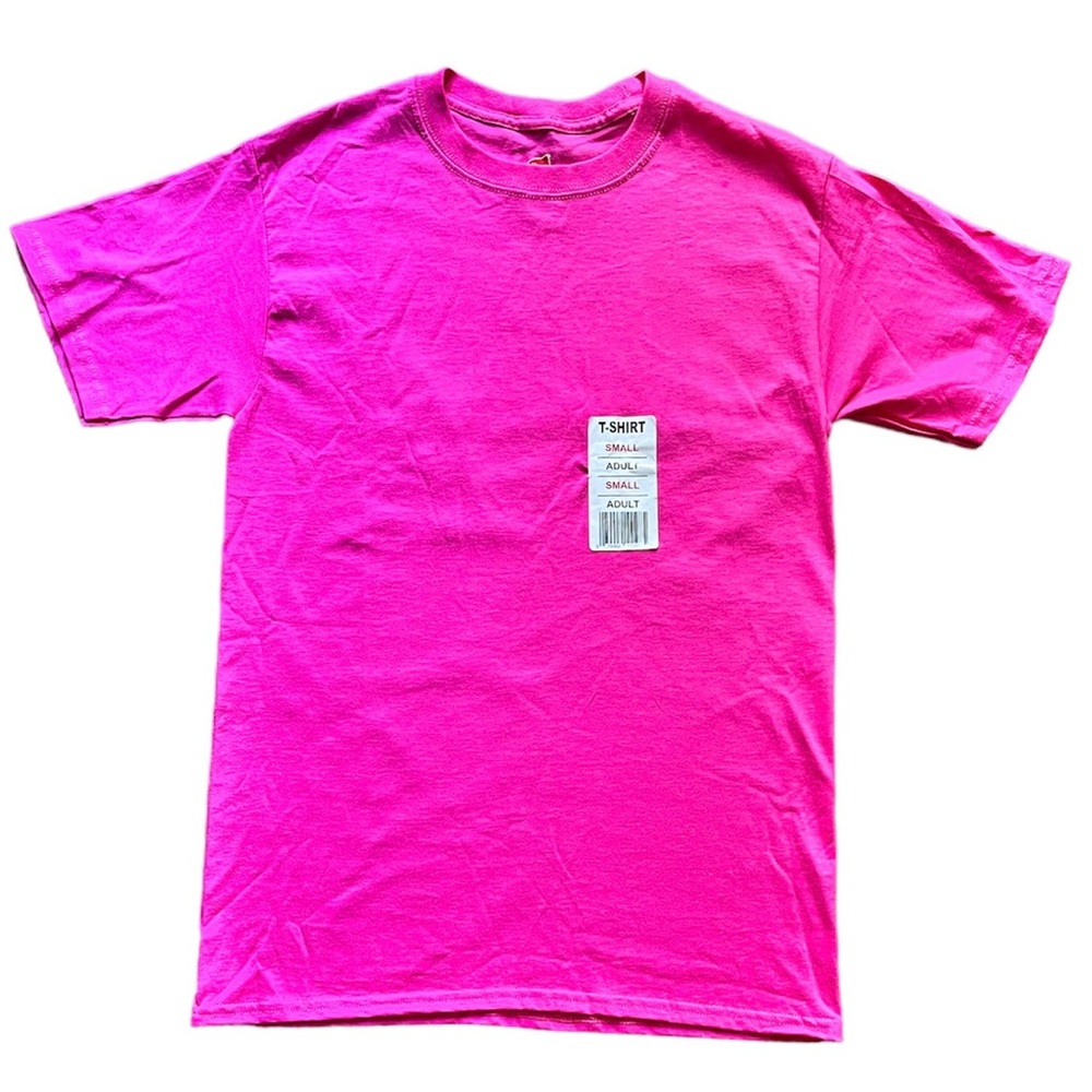 Hanes Tagless Preshrunk Cotton Pink T-shirt Adult Small Unisex